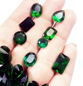 Loose Gemstone Green Garnet Mix Shape 80.00 Ct Lot With Free Gift - Picture 1 of 8