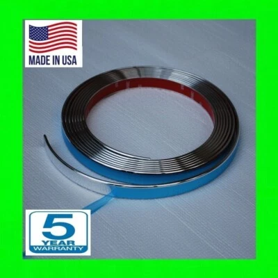 PARA ALFA ROMEO CROMO 40 PIES ROLLO MOLDURA TECHO INTERIOR PUERTA CARROCERÍA LATERAL COCHE Foto 1 de 4