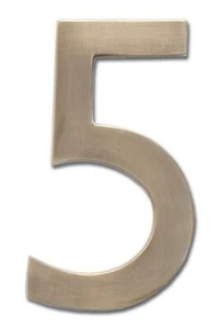 Architectural Mailboxes 3585AB-5 Brass 5-Inch Floating House Number 5, Antiqu... - Picture 1 of 4