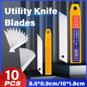 10xSnap Off Utility Knife Blades Retractable Box Cutter Blade Trapezoid Trimming - Picture 1 of 16