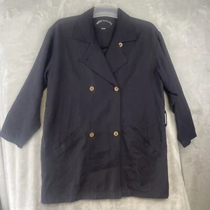 Tommy Bahama Trench Coat Bungalow Brand Relax Womens Sz S Black Silk Blend Lined - Picture 1 of 11