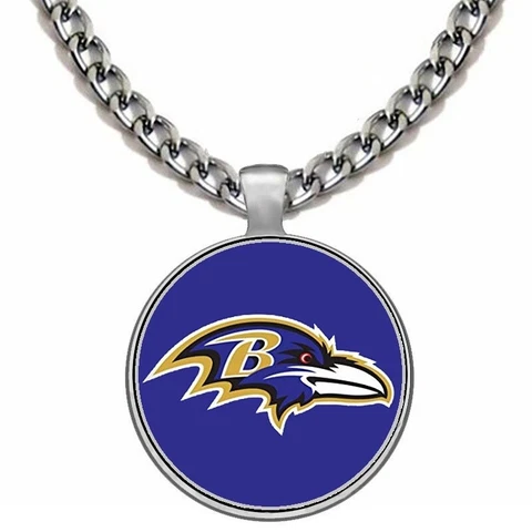 Baltimore Ravens Mens Womens 24" Stainless Steel Chain Pendant Necklace D5 Cover