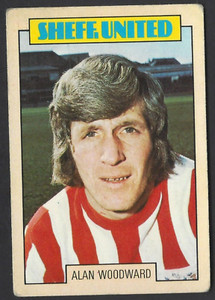 A & B C GUM - FOOTBALLERS (BLUE, 1-131) - #22 ALAN WOODWARD, SHEFFIELD UNITED
