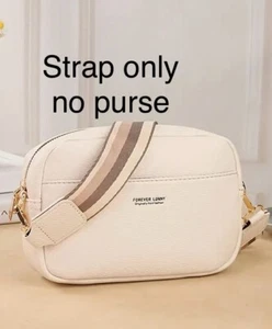 Crossbody Strap Gitarrenstil gestreift braun hellbraun neu goldfarben Hardware - Bild 1 von 14