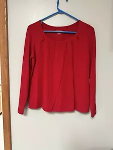 Top Lands' End manga larga en rojo talla S/P 6-8 - Imagen 1 de 6