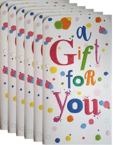 Multipack of 6 Money Wallet Gift Voucher Cards With Envelopes Multi Colour Spots - Picture 1 of 4