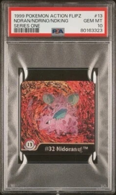 1999 Pokémon Action Flipz Series One Nidoran/Nidorino/Nidoking #13 PSA 10 - Image 1 of 2