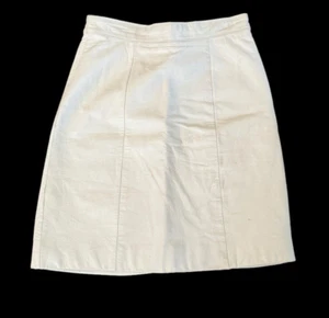 Minigonna vintage anni 90 pelle bianca 4 vita alta Y2K retrò linea ad A hipster - Foto 1 di 9