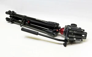 Manfrotto 755XB Tripod + MVH500AH Fluid Drag Head Used - Photo 1 sur 8