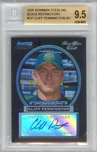 Cliff Pennington 2005 Bowman Sterling Black Refractor Rc #20/25 BGS 9.5 Auto 10 - Picture 1 of 2