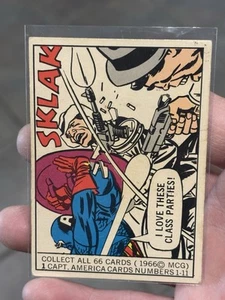1966 DONRUSS MARVEL SUPER HEROES #1 I LOVE THESE CLASS PARTIES CAPTAIN AMERICA - Picture 1 of 3