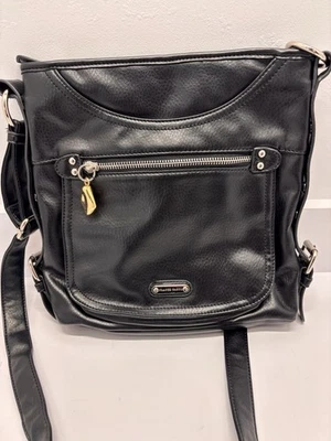 Franco Sarto Large Black Studded Crossbody Shoulder Bag Purse - Image 1 of 4