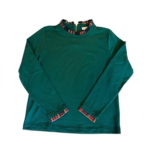 J Crew Tartan Ruffle Collar Pullover Sweater Womens Size XS NEW Green - Picture 1 of 10