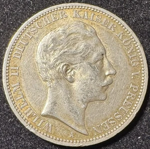 1911-A Deutschland Preussen 2 Mark Silber Kaiser Wilhelm II - Bild 1 von 2