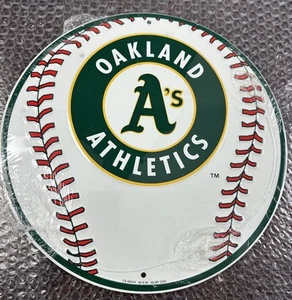 Oakland A’s Athletics MLB 12" Diameter Round Metal Sign 2000 Baseball Logo - Picture 1 of 9
