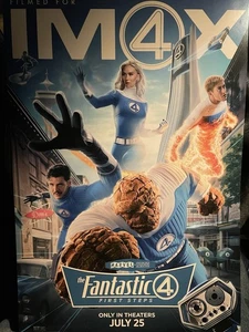 FANTASTISCHE VIER ERSTE SCHRITTE POSTER 19x13 AMC IMAX MARVEL FILM 2025 FLACH VERSCHICKT - Bild 1 von 3