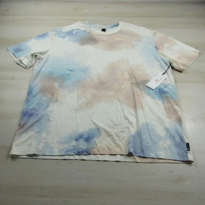 Camisa Adriano Goldschmied Para Hombres Grande Azul Rubor Vintage Tie Dye Camiseta Algodón AG Foto 1 de 4