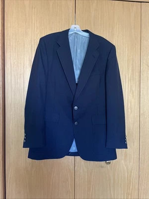 Chaqueta Abrigo Deportivo De Colección Hart Schffner Marx Azul Marino Oscuro Unión EE. UU. Botón Peltre 42 R Foto 1 de 4