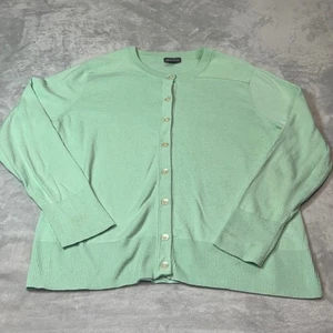 Eddie Bauer Women's XL Crew Neck Button Front Cardigan Mint Green Cotton Blend - Picture 1 of 12