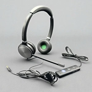 Yealink UH36 Dual Wired Headset w/3.5 mm Jack, USB Adapter (For Parts or Repair) - Picture 1 of 8