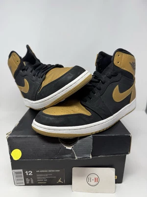 Nike Air Jordan 1 Retro High Melo 2014 Talla 12 Auténticas Usadas Aj1 Dorado Negro  Foto 1 de 4