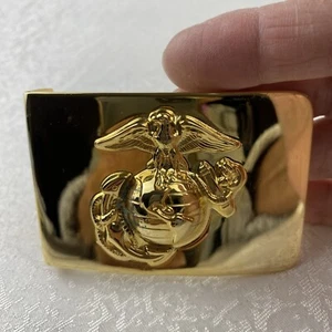 Vintage USMC Solid Brass Belt Buckle - Marine Corps Made In USA - Signed KIGI - Bild 1 von 10