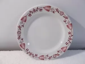 Vintage Shenango China White & Burgundy Floral Vine 7" Appetizer Bread Plate - Picture 1 of 3