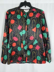 De Colección Oscar de la Renta Expressions Negro Oro Multicolor Secretaria LS Talla 10 - Imagen 1 de 10
