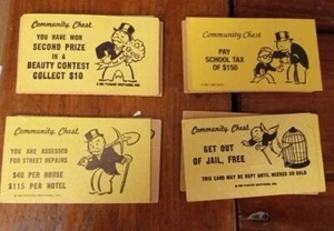 MONOPOLY COMMUNITY CHEST CARDS (Yellow) Replacements - YOU PICK Pieces 3 x 1.75" - Picture 1 of 4