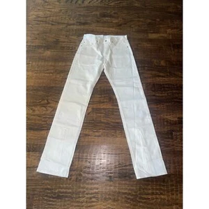 Vlone Long White Denim Zipper Jeans Mens Sz M NWOT - Picture 1 of 7