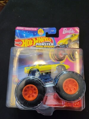 2025 HOT WHEELS MONSTER TRUCKS 5/12 BARBIE CORVETTE XL New Model NEAR MINT - Image 1 of 2