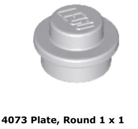Lego 4x 4073 Light Bluish Gray Plate, Round 1 x 1 9526