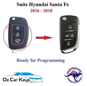 HYUNDAI SANTAFE SANTA FE REMOTE TRANSPONDER CHIP FLIP KEY FOB 2016 2017 2018 - Picture 1 of 10