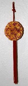 Kusudama Origami Round Christmas Ornament Yellow & Orange Paper Ball with Tassel - Picture 1 of 7