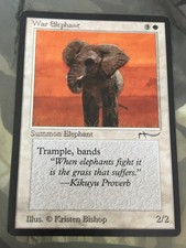 mtg Arabian Nights War Elephant, Old set, Near Mint Condition