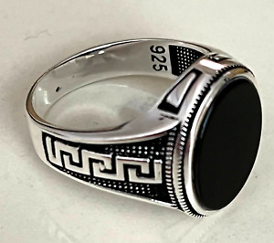 925 Sterling Silver Turkish  Men's Ring      Size : 11.75   (FREE Resizing)