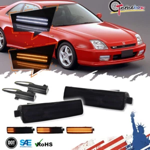 Luces de señal de giro LED DRL blancas/ámbar Switchback ahumadas para Honda Prelude 97-01 - Imagen 1 de 12