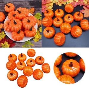 Paquete de 12 pequeñas mini calabazas artificiales realistas de otoño para jardín en casa - Imagen 1 de 6
