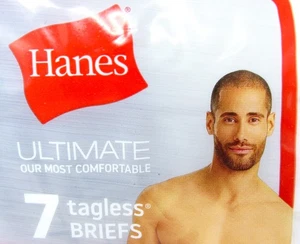 Hanes Mens Briefs Tagless Cool Comfort Waistband Soft Wicking White L 7 Count NS - Picture 1 of 6
