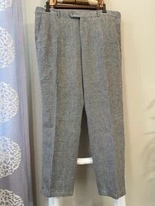 PARKEN Men's Linen Blend Trousers Pants Slim Fit Grey Size EU W 48 (32) / L 28 - Picture 1 of 17