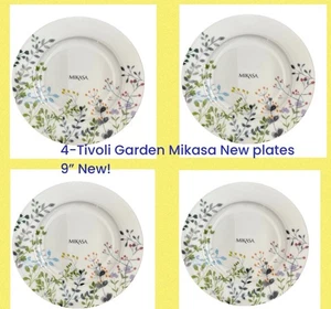 Mikasa Tivoli Garden Floral 9" Salat kleine Essteller 4er Set - Bild 1 von 3