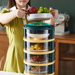 Transparent Food Keeper Stackable Multi Layer Food Cover for Dishes Storage - Picture 1 of 15