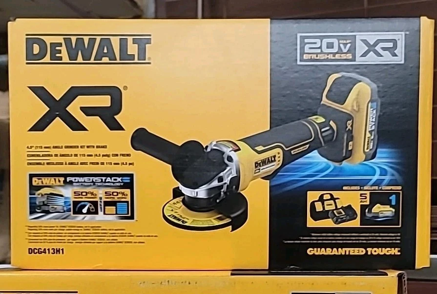 DEWALT Powerstack 20V Max XR Cordless 4-1/2" Paddle Angle Grinder Kit DCG413H1