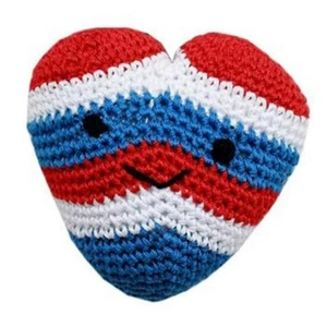 Knit Knacks Hamilton The USA Heart Organic Cotton Small Dog Toy (Cleaning Teeth) - Picture 1 of 1