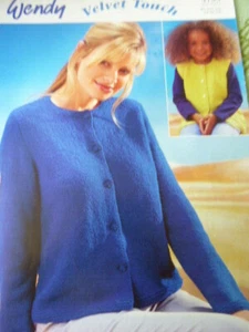 Wendy Pattern For Mother & Daughter Simple Cardi & Waistcoat-24-42ins - Picture 1 of 1