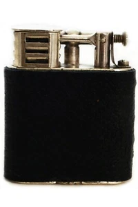 1920s SILVER DUNHILL SPORTS UNIQUE LIFT ARM BLACK LEATHER CIGARETTE LIGHTER - Picture 1 of 4