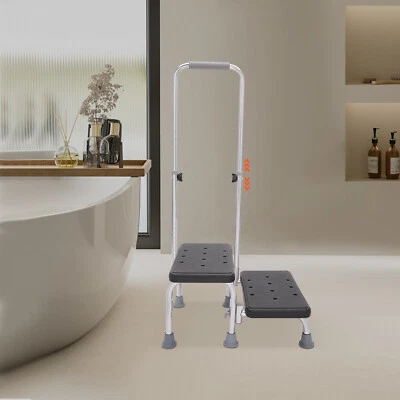 Heavy Duty 2 Steps Medical Foot Stool Adjustable elderly Step Stool with Handle - Image 1 of 4