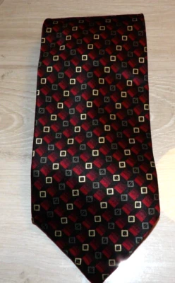 CORBATA HOMBRE VALERIO GARATI HECHA A MANO 100% SEDA ROJO OSCURO GEOMÉTRICA Foto 1 de 3