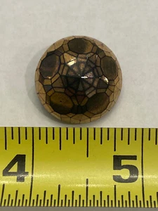 vintage black glass dome button with gold detailing - Picture 1 of 6