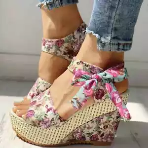 Sandalias Con Punta Abierta Plataforma Y Tacón Alto, Zapatos De Mujer Verano - Imagen 1 de 27